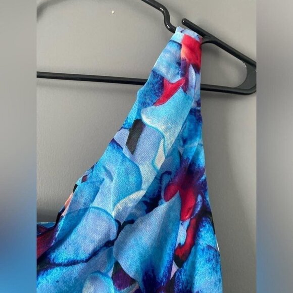 Cynthia Steffe Silk Maxi Dress 6 One Shoulder Floral Gown Formal - Picture 5 of 12